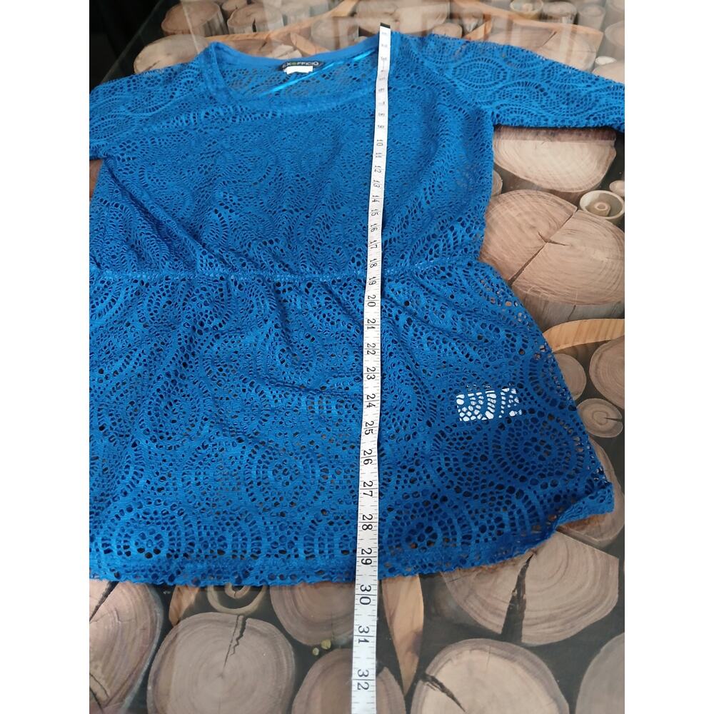 Exofficio Mesh Cover Dress Blue Swim Beach Summer Tunic Medium - Picture 7 of 10
